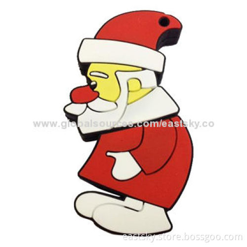 Custom Santa claus Shape USB drive, made of soft PVC material, OEM orders are welcomeNew